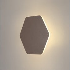 MADDI Integrated LED Hexagonal Diffused Wall Light | Coffee