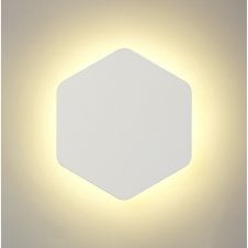 MADDI Integrated LED Hexagonal Diffused Wall Light | Sand White | Geometric
