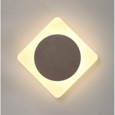 MADDI Round LED Wall Light in Mocha with Diamond Diffuser