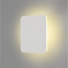 MADDI Square LED Wall Light in White with Frosted Diffuser