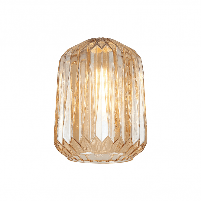 Maddy Origami Cylinder Glass Shade in Amber