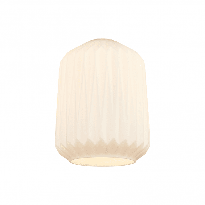 Maddy Origami Cylinder Glass Shade in Opal