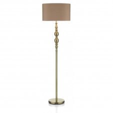 MADRID antique brass floor lamp & gold shade