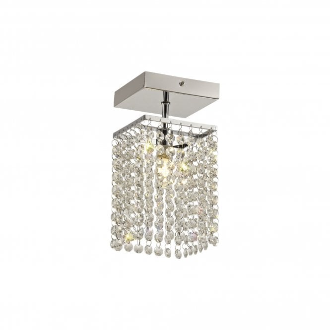MAISIE polished chrome and crystal bathroom ceiling light