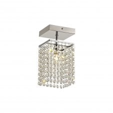 MAISIE polished chrome and crystal bathroom ceiling light