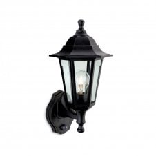 MALMO Resin 1 Light Lantern - Uplight with PIR Black