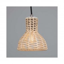 MALTA Small Rattan Ceiling Pendant | Antique Silver