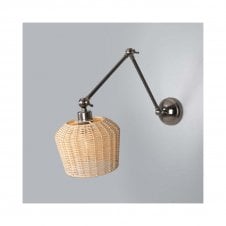 MANILA Rattan Adjustable Wall Light 20cm | Antique Silver