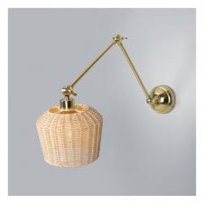 MANILA Rattan Adjustable Wall Light 20cm | Polished Brass