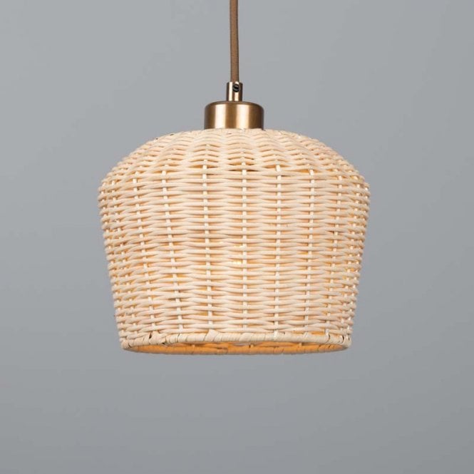 MANILA Rattan Ceiling Pendant 20cm | Antique Brass