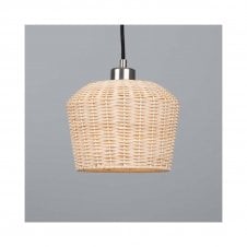 MANILA Rattan Ceiling Pendant | 20cm Shade | Antique Silver