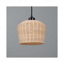 MANILA Rattan Ceiling Pendant | 20cm Shade | Black