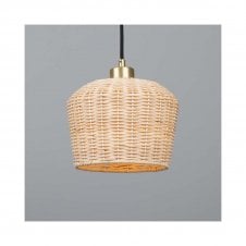 MANILA Rattan Ceiling Pendant | 20cm Shade | Satin Brass