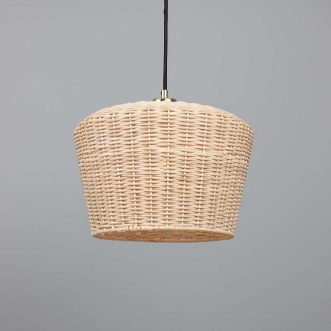 MANILA Rattan Ceiling Pendant | 30cm Shade | Polished Brass