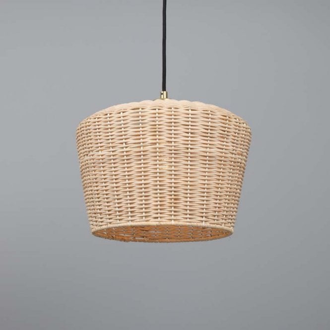 MANILA Rattan Ceiling Pendant | 30cm Shade | Satin Brass