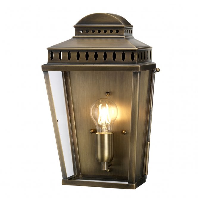 MANSION HOUSE traditional antique brass exterior wall lantern