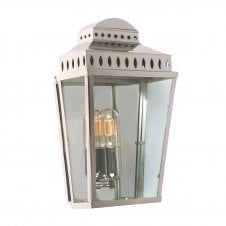 Traditional Polished Nickel Exterior Garden Wall Lantern