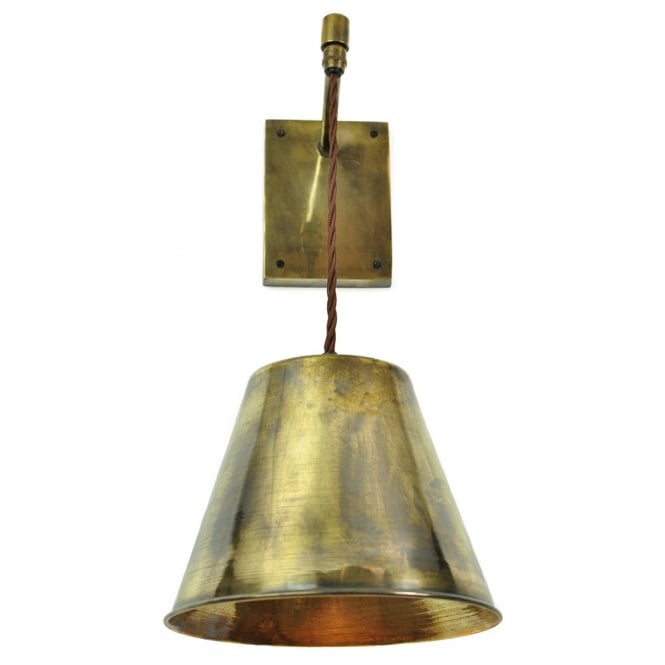 Map Room Adjustable Height Wall Light Antique Brass C/W LB4 Bulbs