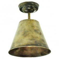 vintage industrial design flush fit antique brass ceiling light with LED bulb