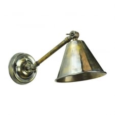 vintage industrial antique brass wall light with adjustable shade