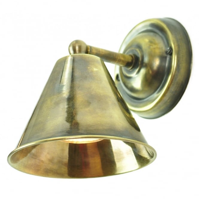 Map Room Traditional Wall Light Antique Brass with Bulb