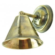 vintage antique brass wall light in antique brass with LED bulb