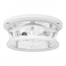 Flush white outdoor porch light| IP44 lights | Lighting Company UK