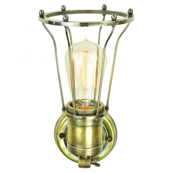 Marconi Adjustable Wall/Ceiling Light Antique Brass C/W LB2 Bulbs