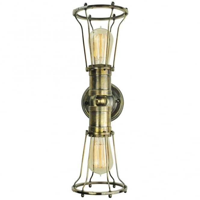 Marconi Twin Wall/Ceiling Antique Brass C/W LB2 Bulbs