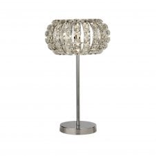 MARILYN 1 Light Chrome Table Lamp With Crystal Glass And Crystal Sand Diffuser