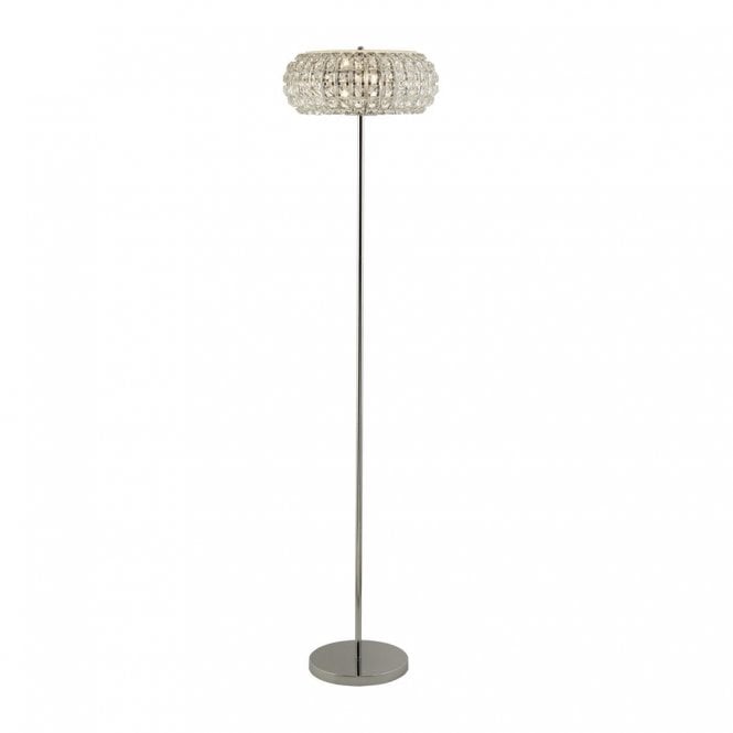MARILYN 3 Light Chrome Floor Lamp With Crystal Glass  And Crystal Sand Diffuser