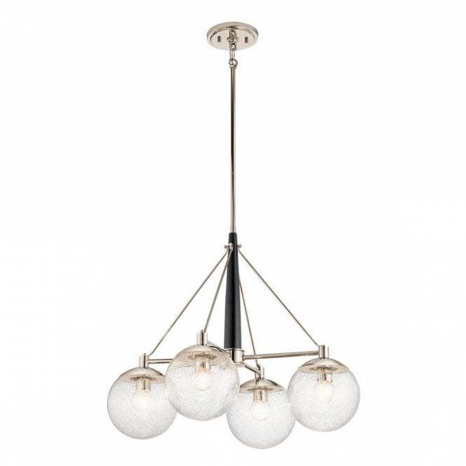 MARILYN Modern 4 Light Chandelier in Polished Nickel