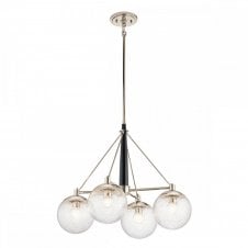 MARILYN Modern 4 Light Chandelier in Polished Nickel