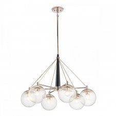 MARILYN Modern 6 Light Chandelier in Polished Nickel