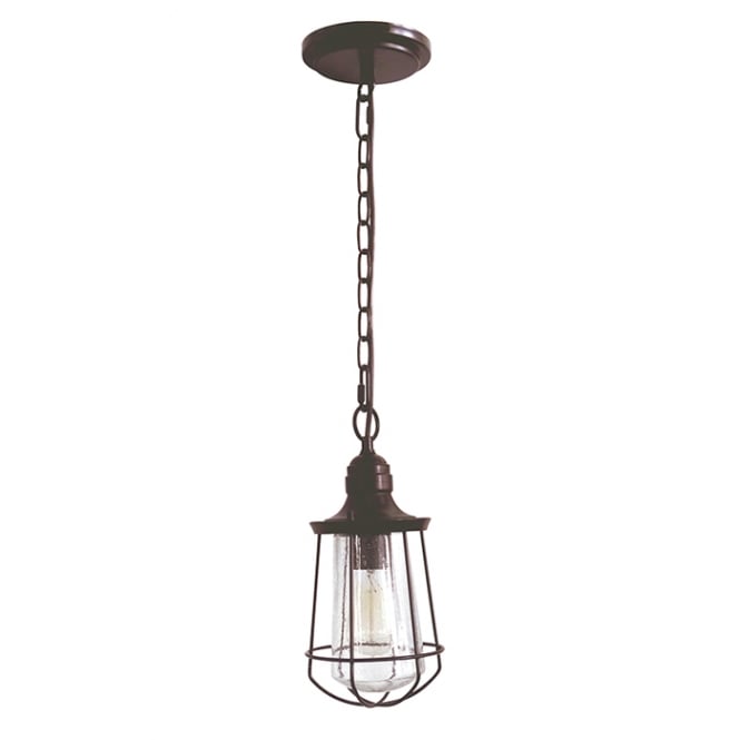 MARINE traditional bronze hanging porch lantern - small