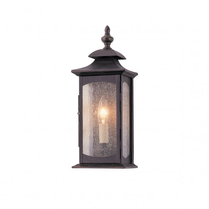 MARKET Square Wall Light in Bronze with Seeded Glass