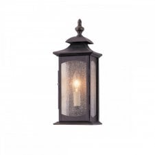 MARKET Square Wall Light in Bronze with Seeded Glass