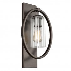 antique bronze wall light with glass shade