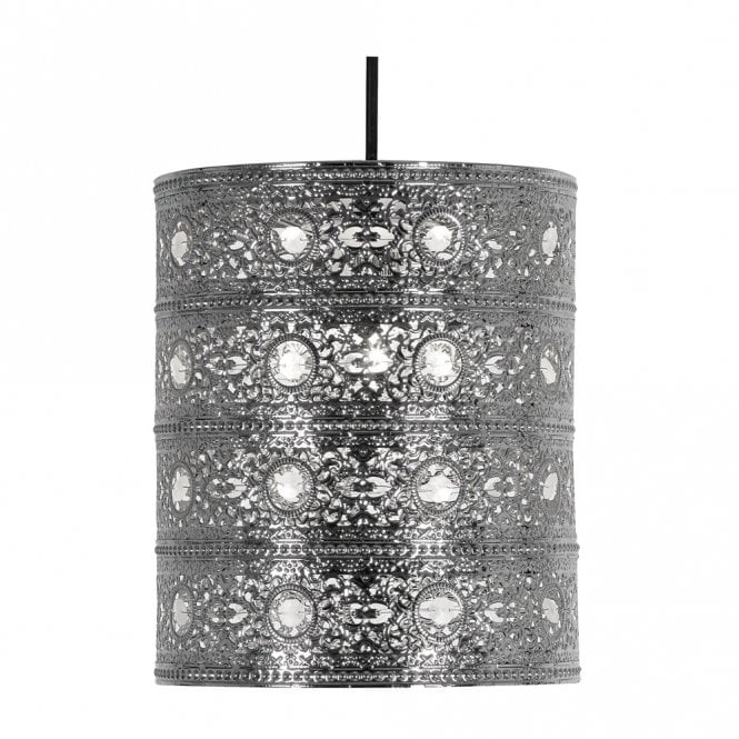 MARLEY Moroccan Style Ceiling Pendant Shade in Antique Chrome