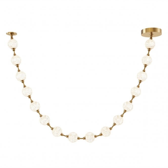Marni 16 Head LED Pendant Light - Natural Brass With Clear Carved Acrylic Shades