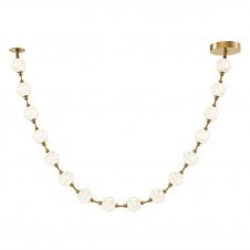 Marni 16 Head LED Pendant Light - Natural Brass With Clear Carved Acrylic Shades