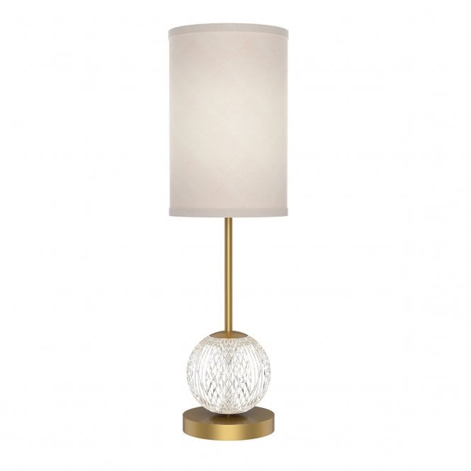 Marni LED Table Lamp - Natural Brass With White Linen Shade