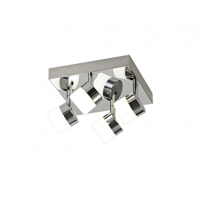 MARQUIS LED 4 Spotlight Ceiling Light Polished Chrome and Opal white IP44 with 3 year warranty