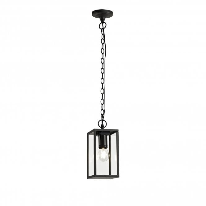 MARTY outdoor classic box hanging lantern in graphite black