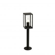 MARTY outdoor post bollard light in graphite black with clear glass panels