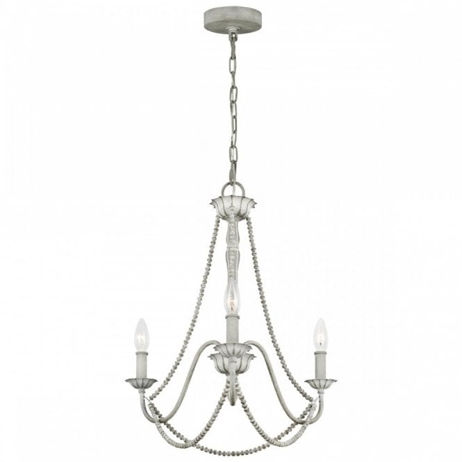 MARYVILLE 3 Light Chandelier Washed Grey