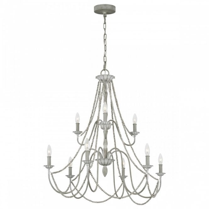 MARYVILLE 9 Light Chandelier Washed Grey