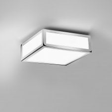 MASHIKO 200 chrome & white glass bathroom ceiling light