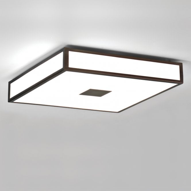 MASHIKO 400 bronze & white shade bathroom ceiling light (large)