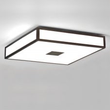 MASHIKO 400 bronze & white shade bathroom ceiling light (large)